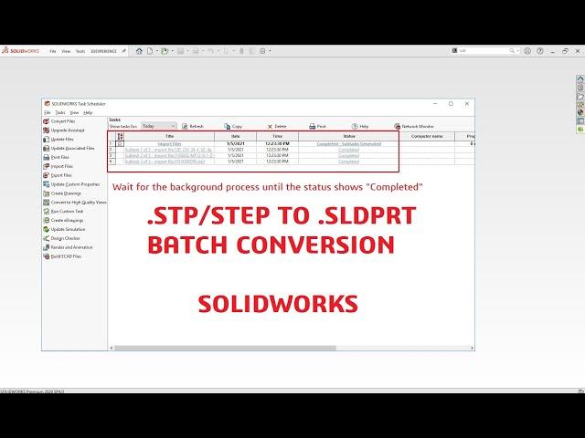 Convert multiple stp to Solidworks sldprt | .STP batch conversion | Tips and Tricks