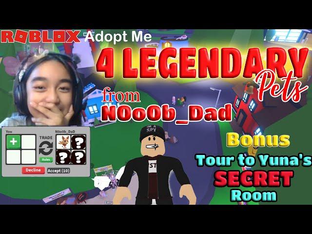 Roblox Adopt Me 4 LEGENDARY Pets from No0ob_Dad | Bonus Tour to Yuna's Amazing SECRET Room |Kitsune|