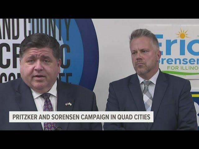 Gov. Pritzker stops in Quad Cities with IL-17 candidate Eric Sorensen