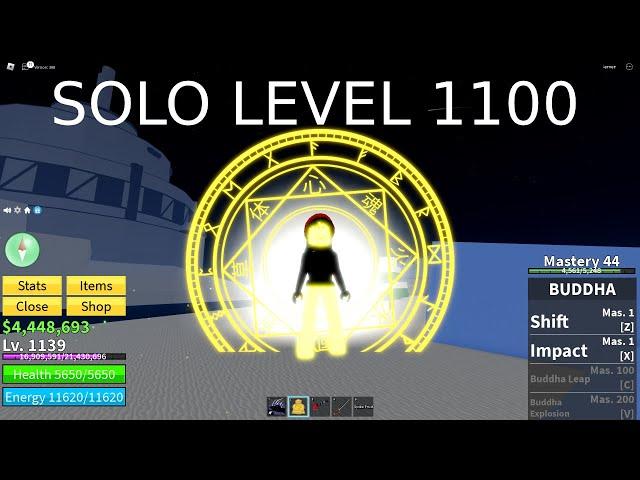 Lvl. 1100 Solo Buddha Raid. Human v1, Unawakened(BLOX FRUITS)