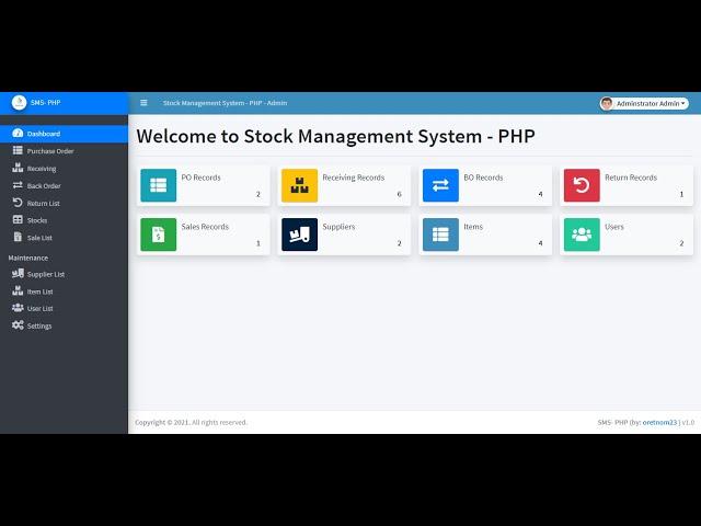 Stock Management System in PHP DEMO