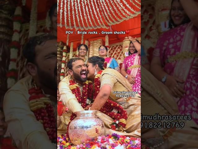 Bride Rocks Groom Shocks --#weddingshorts #southindianweddings #telugubrides #andhraweddings