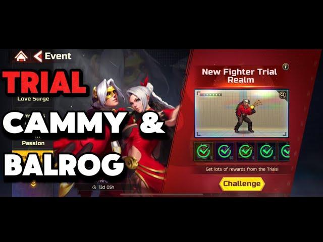 new fighter trial realm cammy and balrog burning rose sf: duel street fighter time limited event