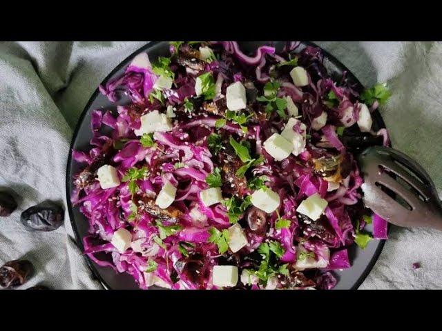 СУПЕР ПОЛЕЗНЫЙ САЛАТ С КРАСНОЙ КАПУСТОЙ И СЫРОМ ФЕТА / Faydalı qırmızı kələmli salat