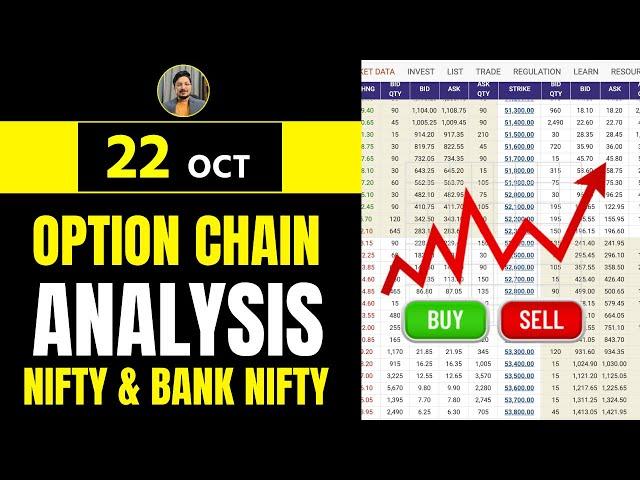 Option Chain Analysis 22 OCT | NIFTY BANK NIFTY Today | Nifty Option Chain Data | BankNifty Today