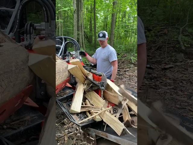 Flying Through Wood! #firewood #hardworkingman #firewoodprocessor