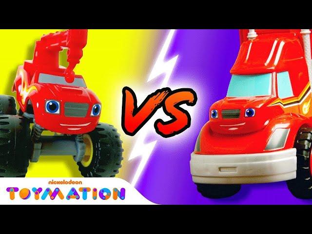 Big Rig Blaze vs. Construction Crew Blaze! #1 | Blaze and the Monster Machines Toys | Toymation