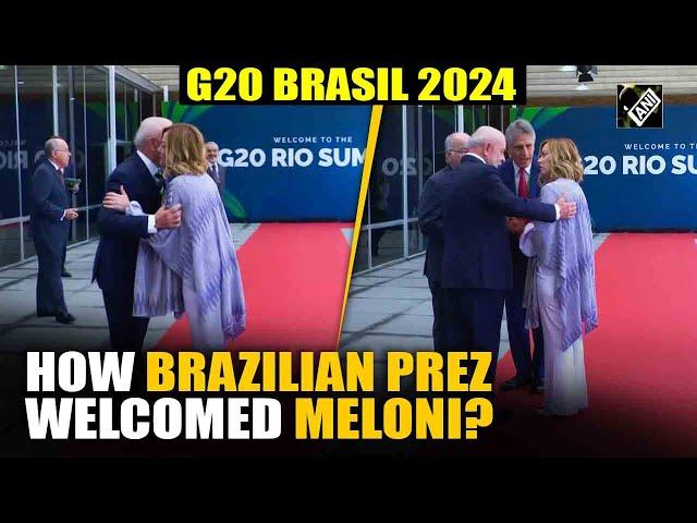 Italian PM Giorgia Meloni arrives at G20 Summit, receives a warm welcome from Brazilian Prez