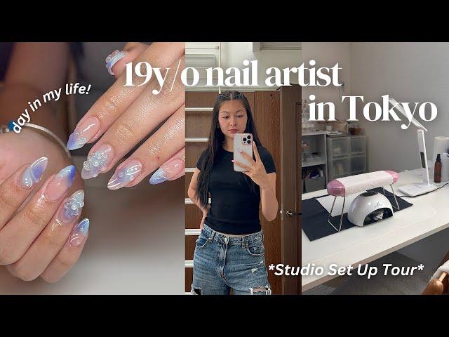 *productive* days in my life as a 19y/o nail artist | gel x nails, unboxing, desk set-up tour