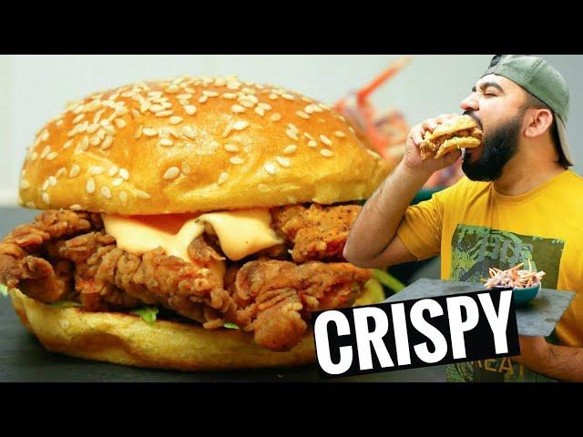 CRISPY CHICKEN BURGER RECIPE OUT OF THIS WORLD! | Halal Chef