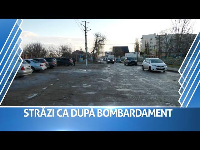 În mijloc de iarnă străzile orașului Căușeni sunt pline cu gropi