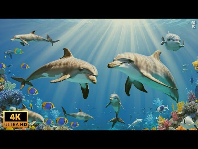 Ocean 4K Sea Animals for Relaxation, Beautiful Coral Reef Fish in Aquarium (4K Video Ultra HD) #84