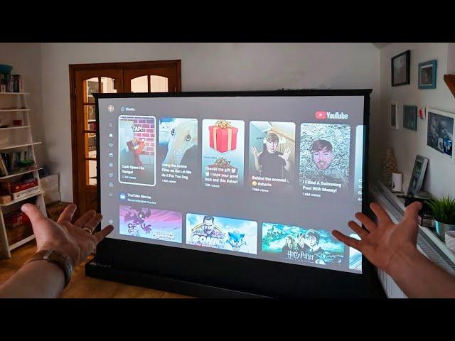 Watch this 100" Screen Rise From the Floor. VividStorm projector screen review