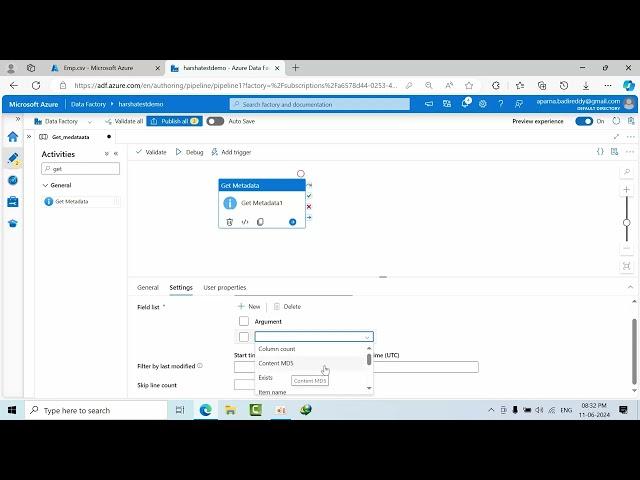 Get Metadata Activity in Azure Data Factory [ADF]