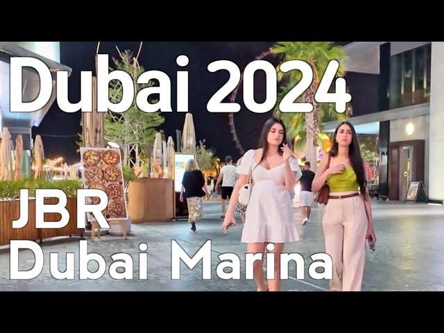 Dubai [4K] JBR Night Life, Dubai Marina Walking Tour 