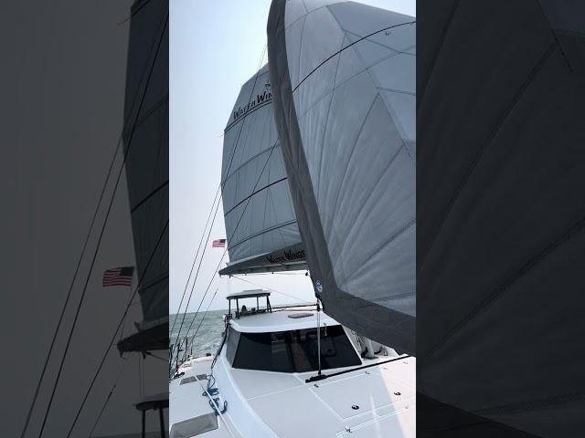 Serenity:  Vision 444 sailing with a 2nd reef up the New Jersey Coast.         #vision444 #sailing