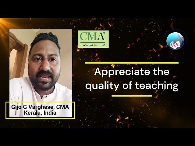 IPFC Academy Student | Gijo Varghese, CMA