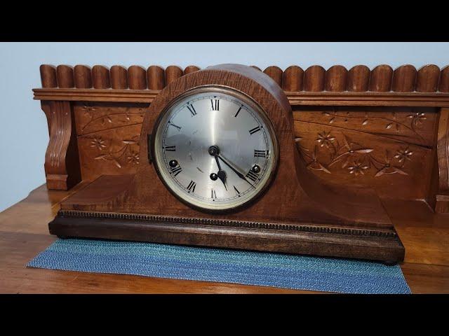 1930's Urgos Westminster Chime Tambour Mantel Clock