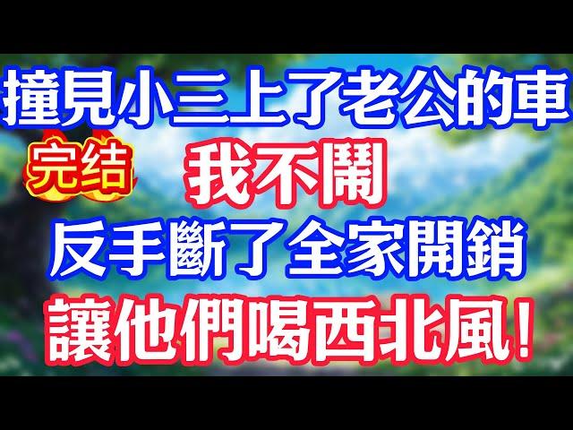 撞見小三上了老公的車，我不鬧，反手斷了全家開銷，讓他們喝西北風！#情感故事#小说#情感故事#家庭故事