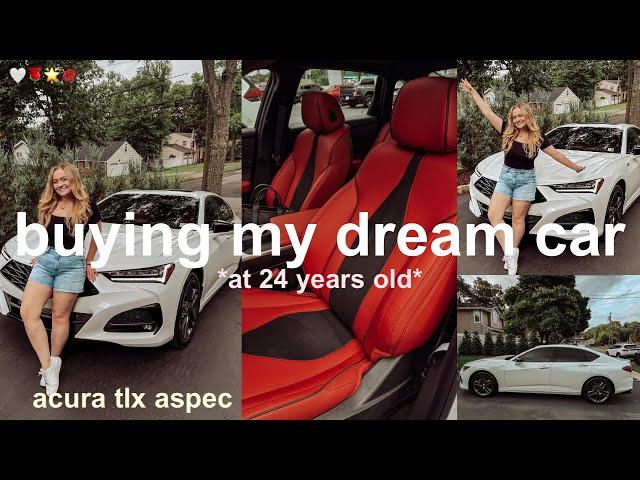 BUYING MY *DREAM* CAR AT 24 2024 ACURA TLX A-SPEC WITH RED INTERIOR *car shopping & new car tour*