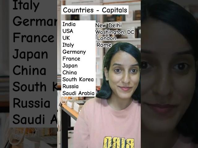 Countries and their capitals #country #capital