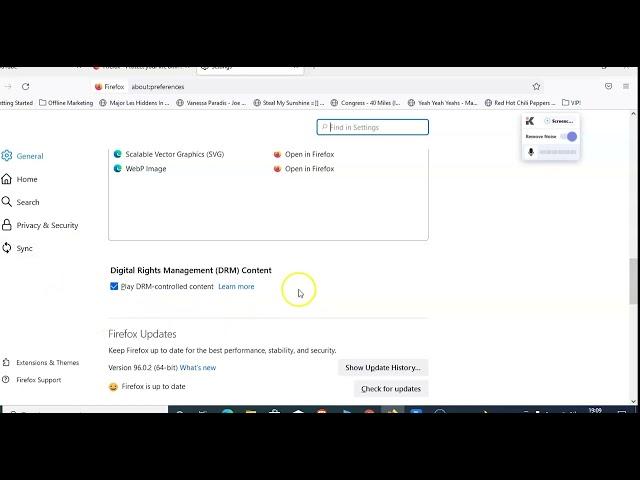How do I enable DRM in my browser to play video on channel4?  Chrome| browser , ITV  Channel5,