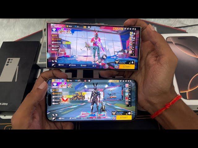 iPhone 16 Pro Max vs Samsung Galaxy S24 Ultra Unboxing  And Gaming Test Garena Free fire