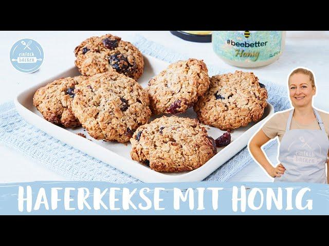 Haferkekse mit Honig  | ohne Mehl und Zucker | Blitzrezept | Einfach Backen