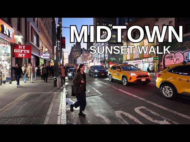 NEW YORK CITY Walking Tour [4K] - MIDTOWN Sunset Walk