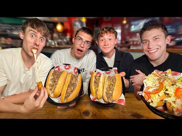 British College Students try Philly Cheesesteak for the first time!