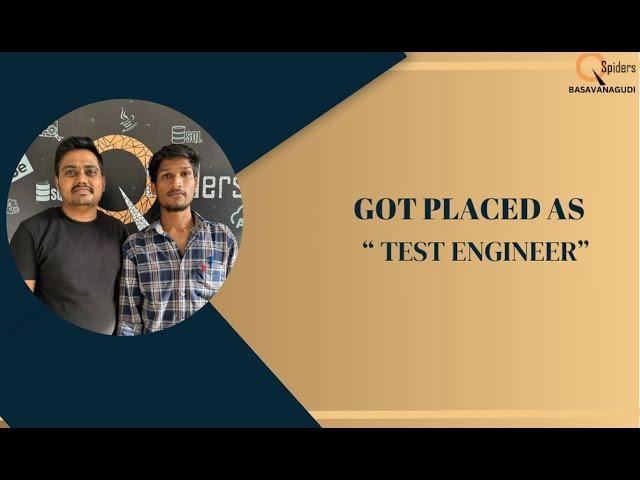 Congratulations " SACHIN S.H " for getting placed as " TEST ENGINEER "