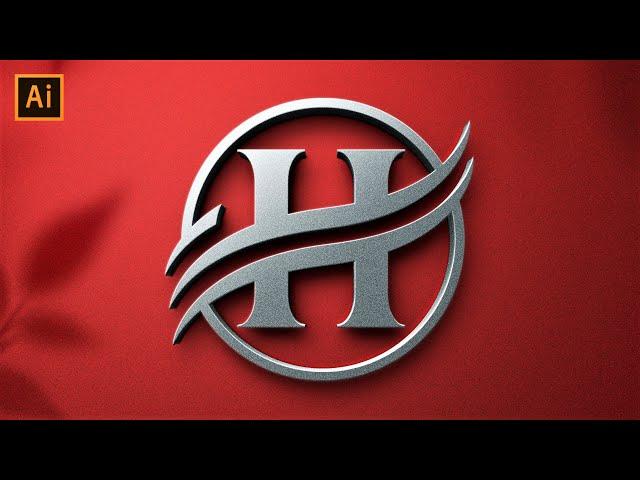 Adobe Illustrator Tutorial: Letter H Logo Design With Circle Swoosh Border