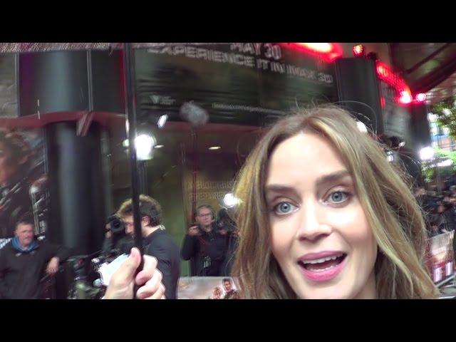 EMILY BLUNT loving her fans @ 'Edge of Tomorrow' premiere , BFI Imax , London