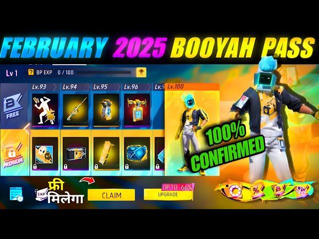 February 2025 Booyah Pass Review | Next Booyah Pass Free Fire | Free Fire February Booyah Pass