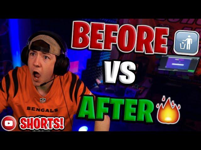 This is my gaming setup BEFORE & AFTER 100,000 subscribers...wow (over 3 YEARS) #SHORTS #GAMING