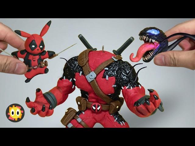 Amazing! Clay-Made Deadpool Variant -  Venompool , Pikapool , Headpool , wolverine