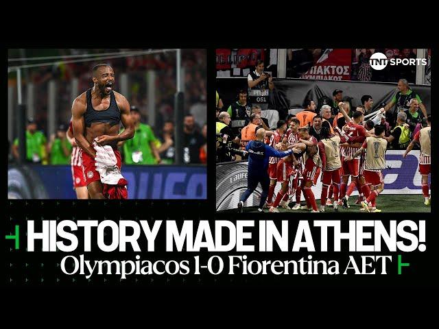 HISTORY IN ATHENS! - Olympiacos beat Fiorentina in extra time to win first European trophy  #UECL