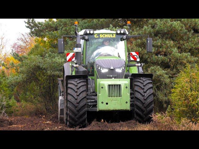 Forstwirtschaft Traktor Fendt 942 Vario & FAE Forstmulcher Landschaftspflege in der Lüneburger Heide