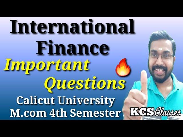 International Finance|Important Questions|Calicut University M.com 4th Semester
