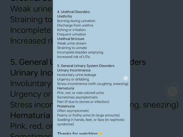 common sign and symptoms of urinary system disease and disorder#kidney #shorts #viral video#msn