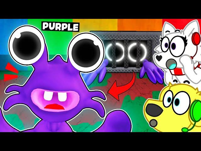 PURPLE CAME OUT OF HIDING... RUN!! Roblox RAINBOW FRIENDS FNAF Game!