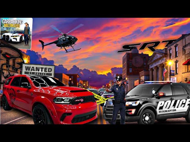 I RAN FROM THE POLICE IN MY HELLCAT DURANGO! (FIRST DAY OUT OF JAIL) CAR PARKING MULTIPLAYER