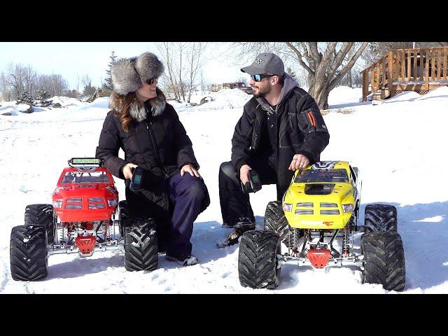 HER VERY FIRST TIME! COUPLE ENJOY their 49cc GAS "ToY" RAMINATOR MONSTER TRUCKS | RC ADVENTURES