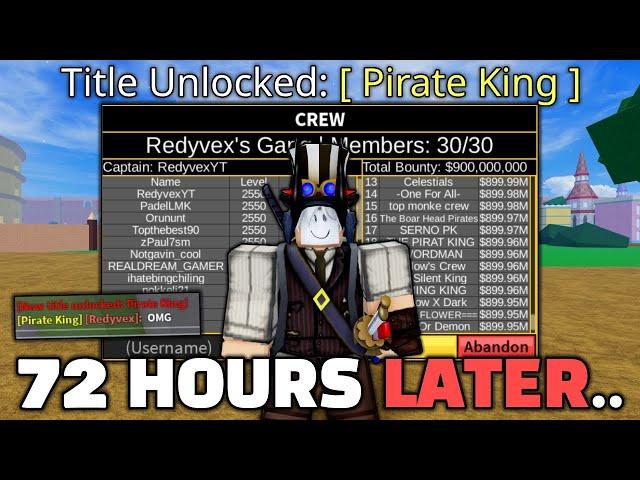 Obtaining the 0.01% RAREST PIRATE KING Title in Blox fruits..