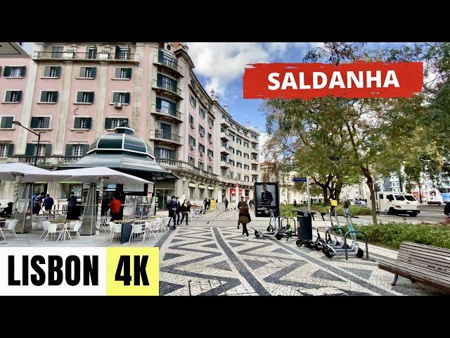 LISBON, PORTUGAL  [4K] Saldanha Neighbourhood — Walking Tour