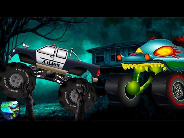 Police Truck Chasing Monster Truck + More Amazing Truck Videos for Kids by HHMT