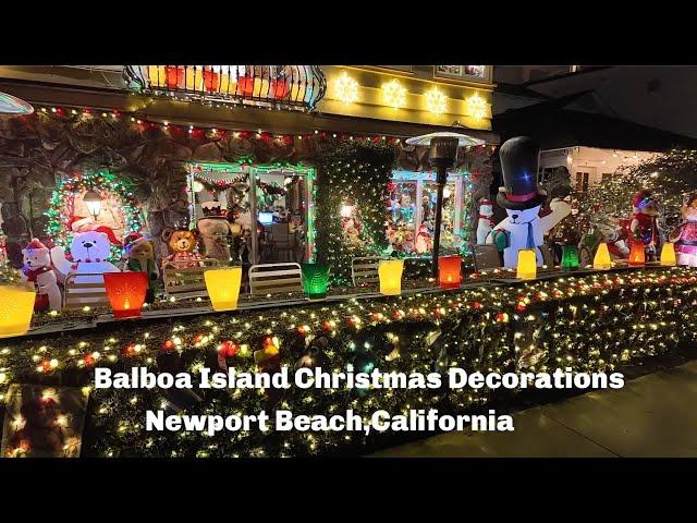 Balboa Island Christmas Decorations Walking Tour in Newport Beach, California