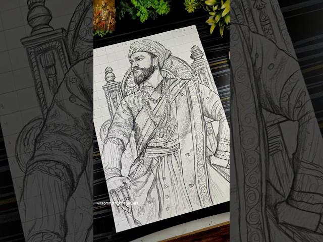 Chhaava  Chatrapati Shambaji Maharaj Drawing Outline ️‍🩹️ #shorts #shambhajimaharaj #chhaava