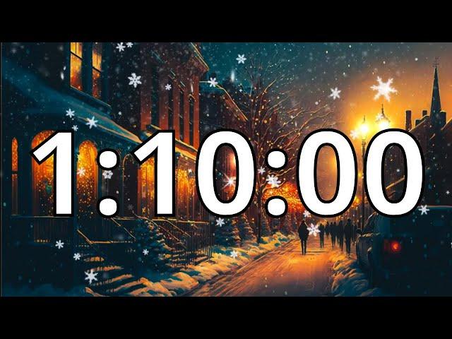 1 Hour 10 Minutes (70 Minutes) Timer with Music | Snowfall Timer