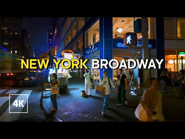 Dreamy New York, Manhattan at Night  Walking Tour 4K